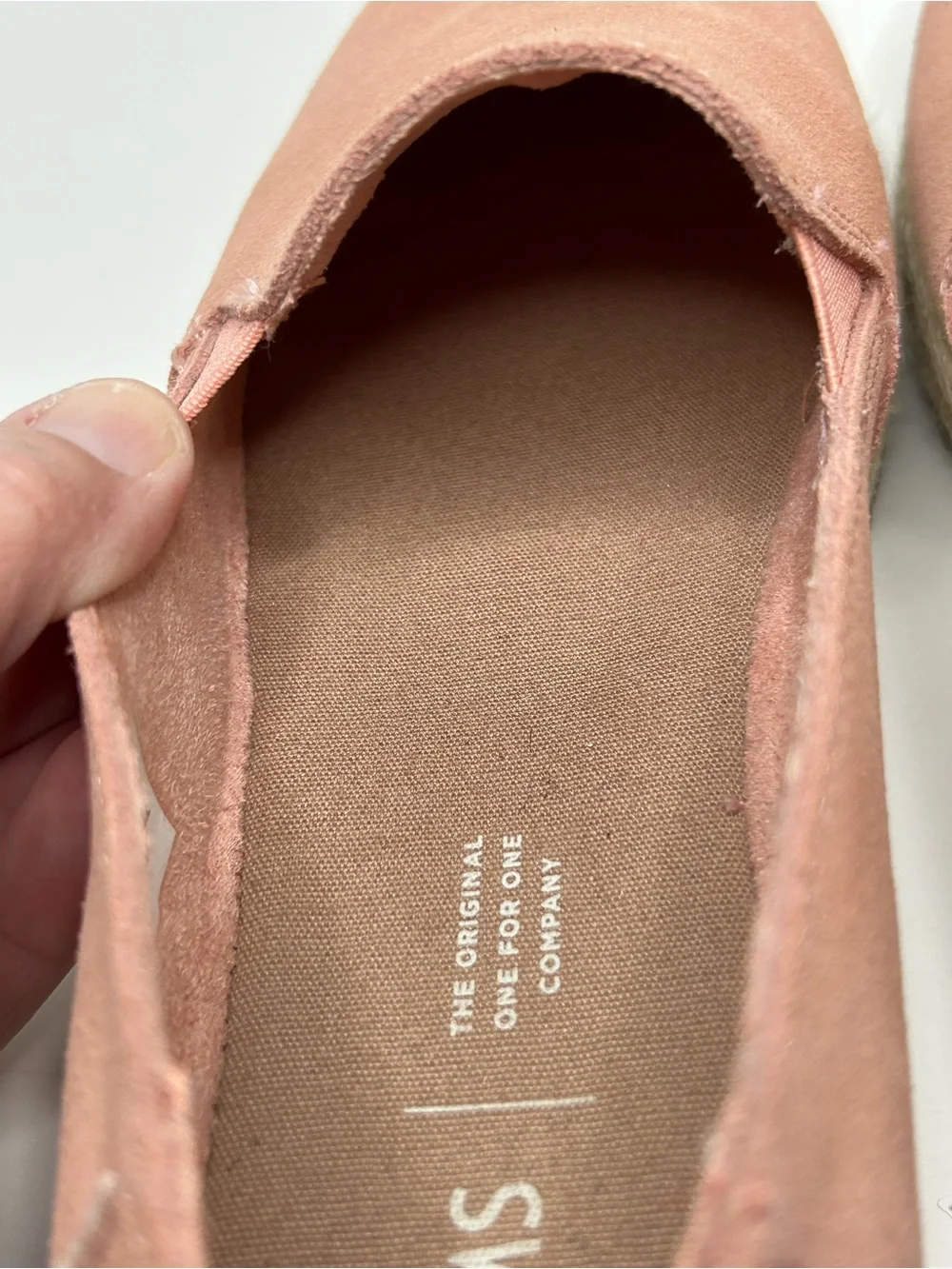 Tom’s Casual Palma Espadrille Coral Pink Flat Loafer Size W 7.5